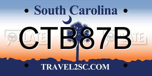 CTB87B South Carolina License Plate