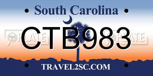 CTB983 South Carolina License Plate