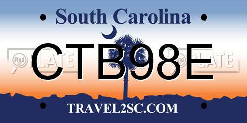 CTB98E South Carolina License Plate