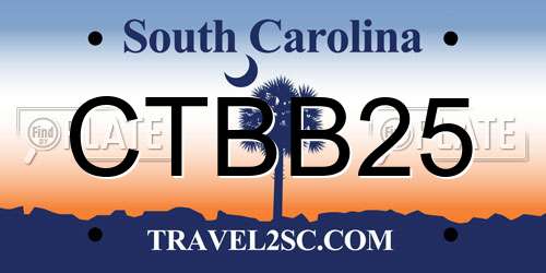 CTBB25 South Carolina License Plate