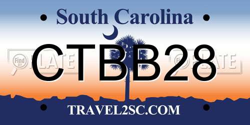 CTBB28 South Carolina License Plate