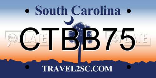 CTBB75 South Carolina License Plate