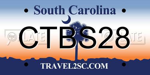 CTBS28 South Carolina License Plate