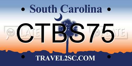 CTBS75 South Carolina License Plate