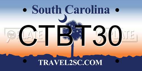 CTBT30 South Carolina License Plate
