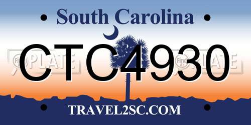 CTC4930 South Carolina License Plate
