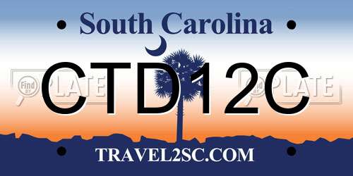 CTD12C South Carolina License Plate