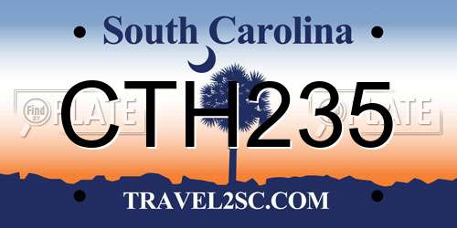 CTH235 South Carolina License Plate