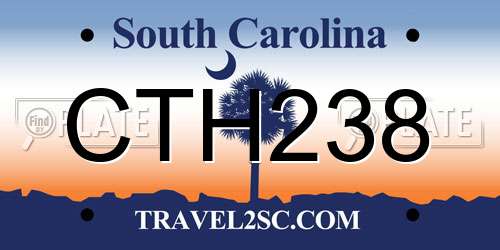 CTH238 South Carolina License Plate