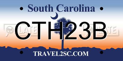 CTH23B South Carolina License Plate