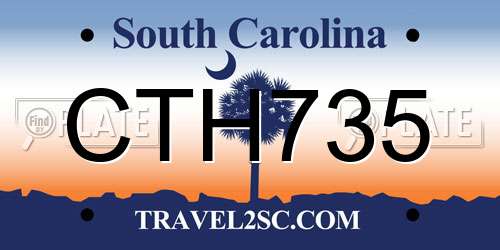 CTH735 South Carolina License Plate