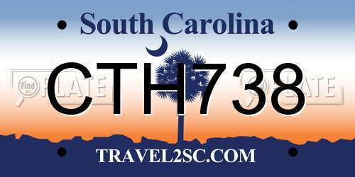 CTH738 South Carolina License Plate