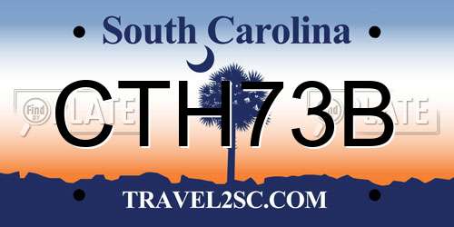 CTH73B South Carolina License Plate