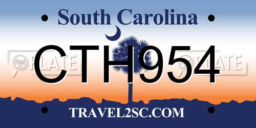 CTH954 South Carolina License Plate