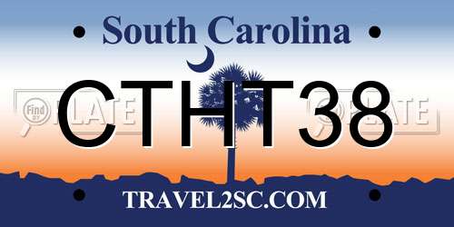 CTHT38 South Carolina License Plate
