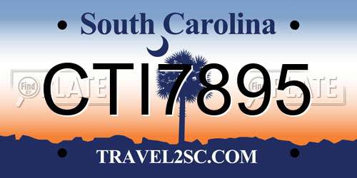 CTI7895 South Carolina License Plate