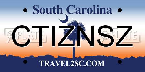 CTIZNSZ South Carolina License Plate