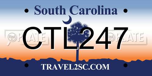 CTL247 South Carolina License Plate