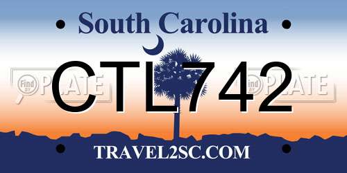 CTL742 South Carolina License Plate