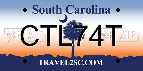 CTL74T South Carolina License Plate