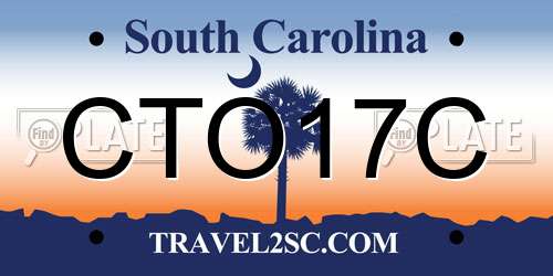 CTO17C South Carolina License Plate