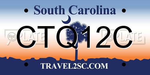 CTQ12C South Carolina License Plate
