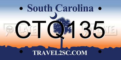 CTQ135 South Carolina License Plate