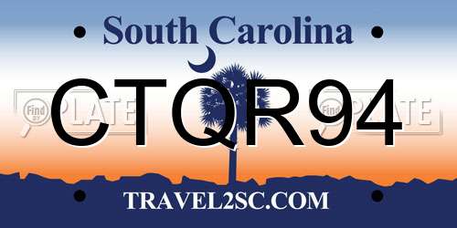 CTQR94 South Carolina License Plate