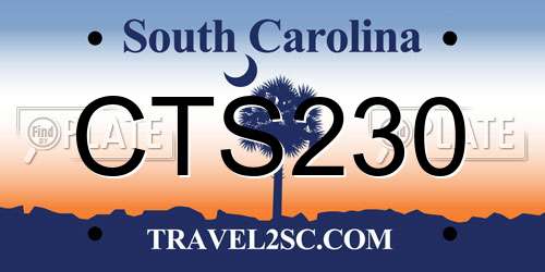CTS230 South Carolina License Plate