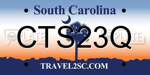 CTS23Q South Carolina License Plate