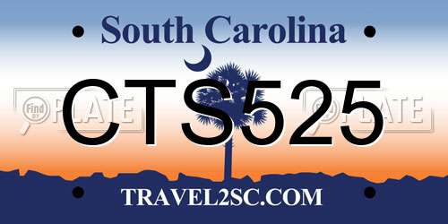 CTS525 South Carolina License Plate