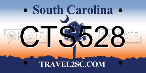 CTS528 South Carolina License Plate