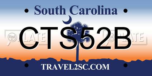 CTS52B South Carolina License Plate