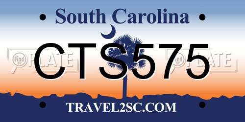 CTS575 South Carolina License Plate