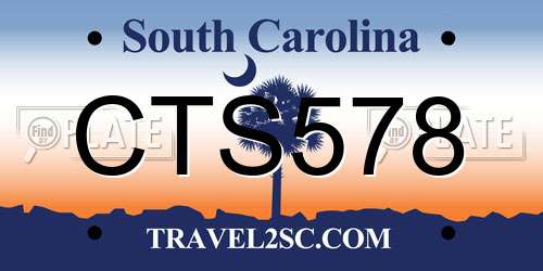 CTS578 South Carolina License Plate