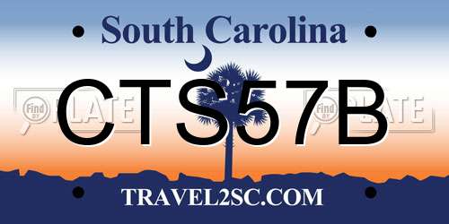 CTS57B South Carolina License Plate