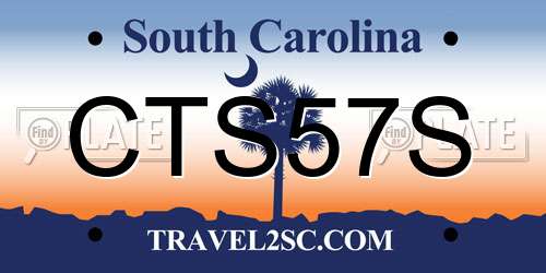 CTS57S South Carolina License Plate