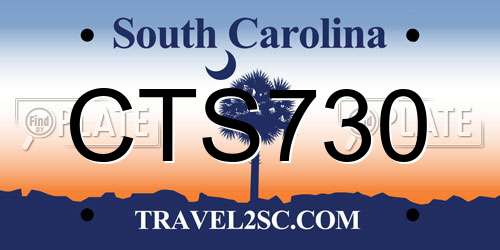 CTS730 South Carolina License Plate