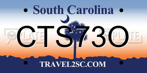 CTS73O South Carolina License Plate