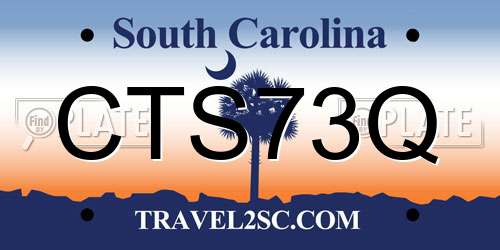 CTS73Q South Carolina License Plate