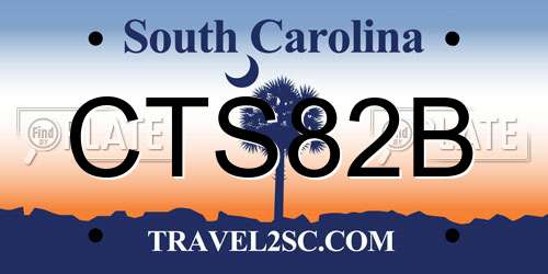 CTS82B South Carolina License Plate