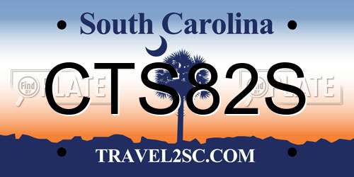 CTS82S South Carolina License Plate