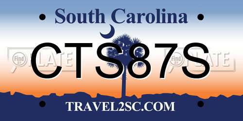 CTS87S South Carolina License Plate