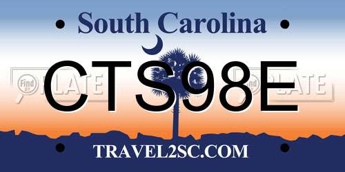 CTS98E South Carolina License Plate