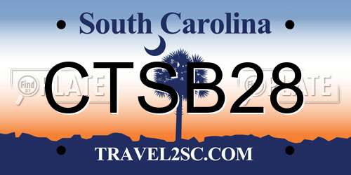 CTSB28 South Carolina License Plate