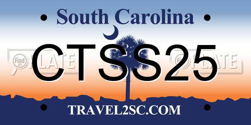 CTSS25 South Carolina License Plate
