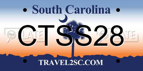CTSS28 South Carolina License Plate