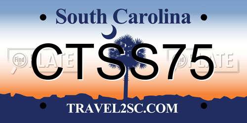 CTSS75 South Carolina License Plate