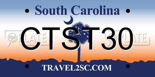 CTST30 South Carolina License Plate
