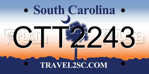 CTT2243 South Carolina License Plate